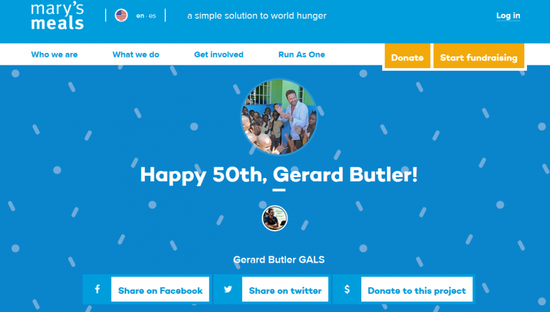 HAPPY 50th BIRTHDAY, @GerardButler! THANKS for everything! #WeAreAllConnected Our gifts to you are our gifts to @MarysMeals! https://t.co/b0Togo3Pbp